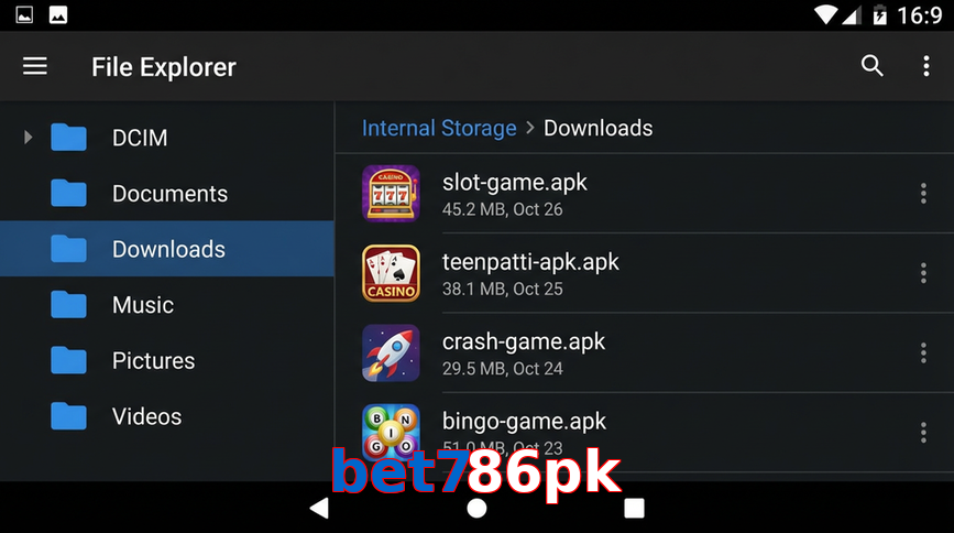 Main screen of Bet786pk gameapk page for PK players